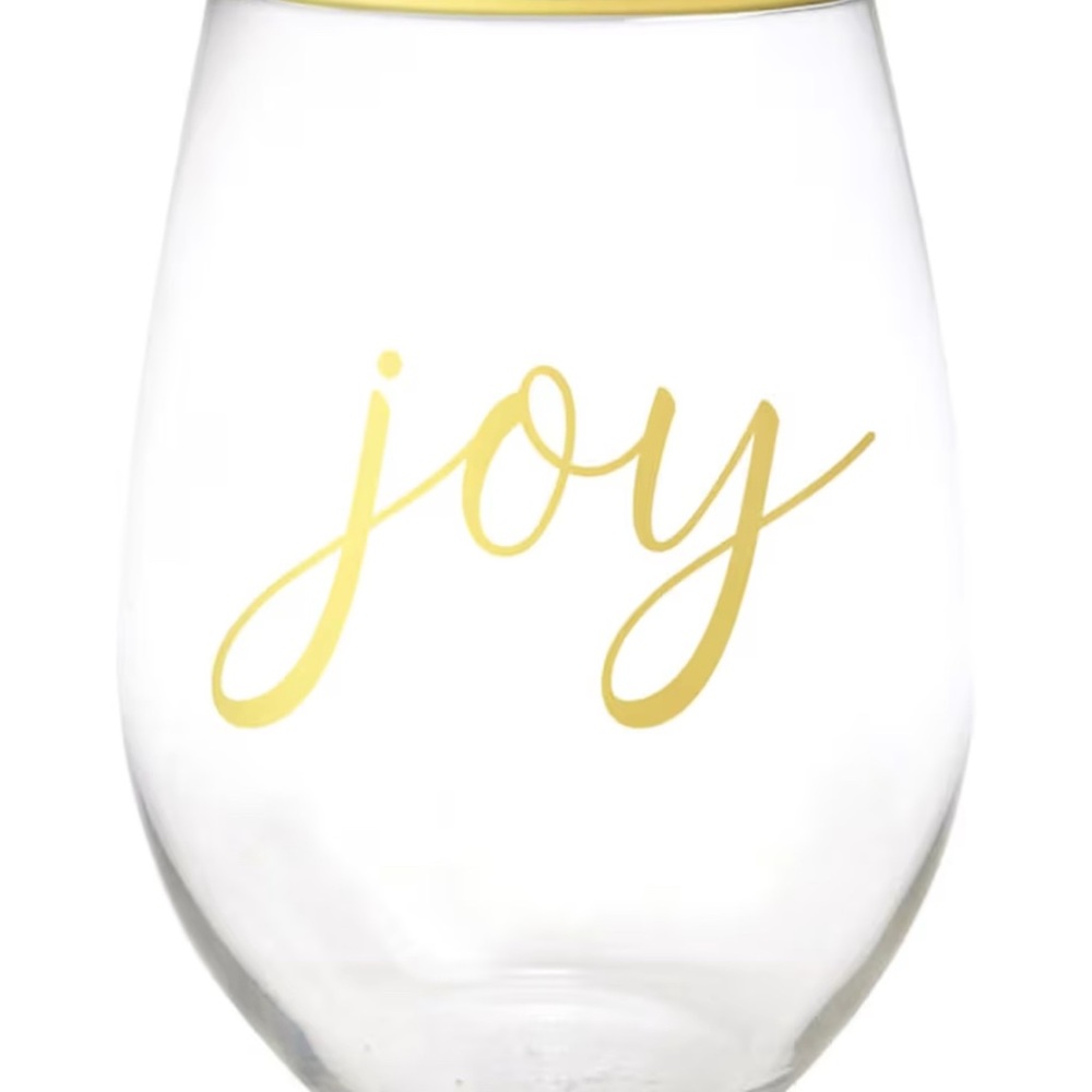 Set of 4. Joy Gold Accent Glass 16oz.